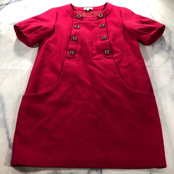 ARRTCO Retro Pink Thick Silver Button Dress - Picture 8 of 8